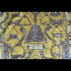 Vintage Rare Hermès Scarf Yellow Silk Perfect